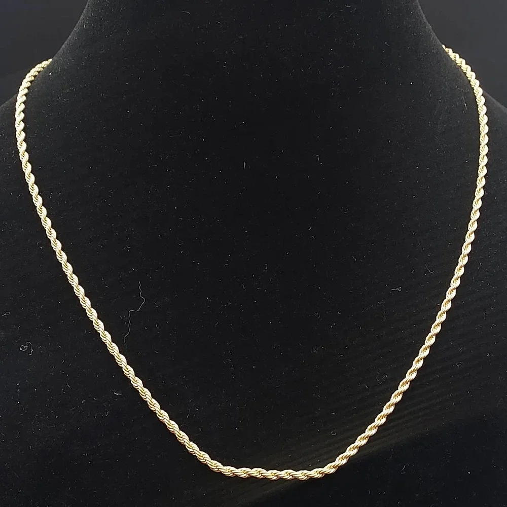 Vintage Trifari Gold Twisted‎ Chain Necklace Costume Jewelry